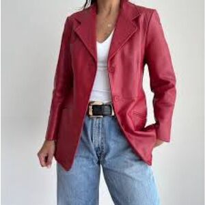 Rem Garson Red Leather Jacket